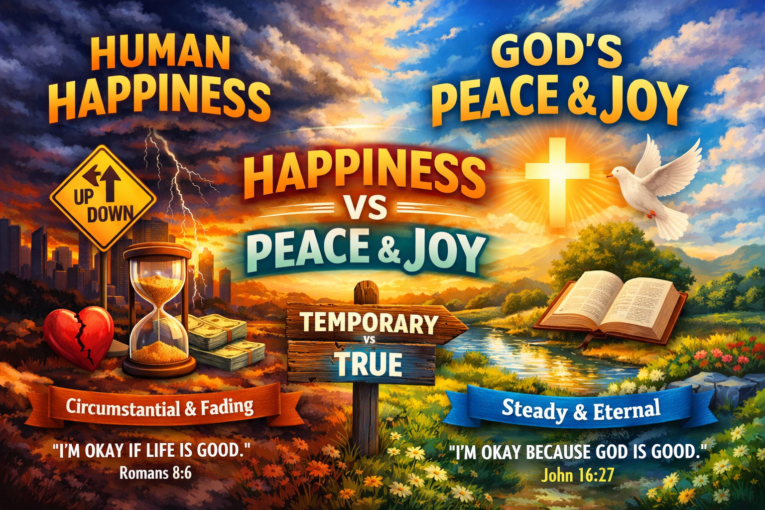 HAPPINESS FADES. GOD’S PEACE REMAINS.
