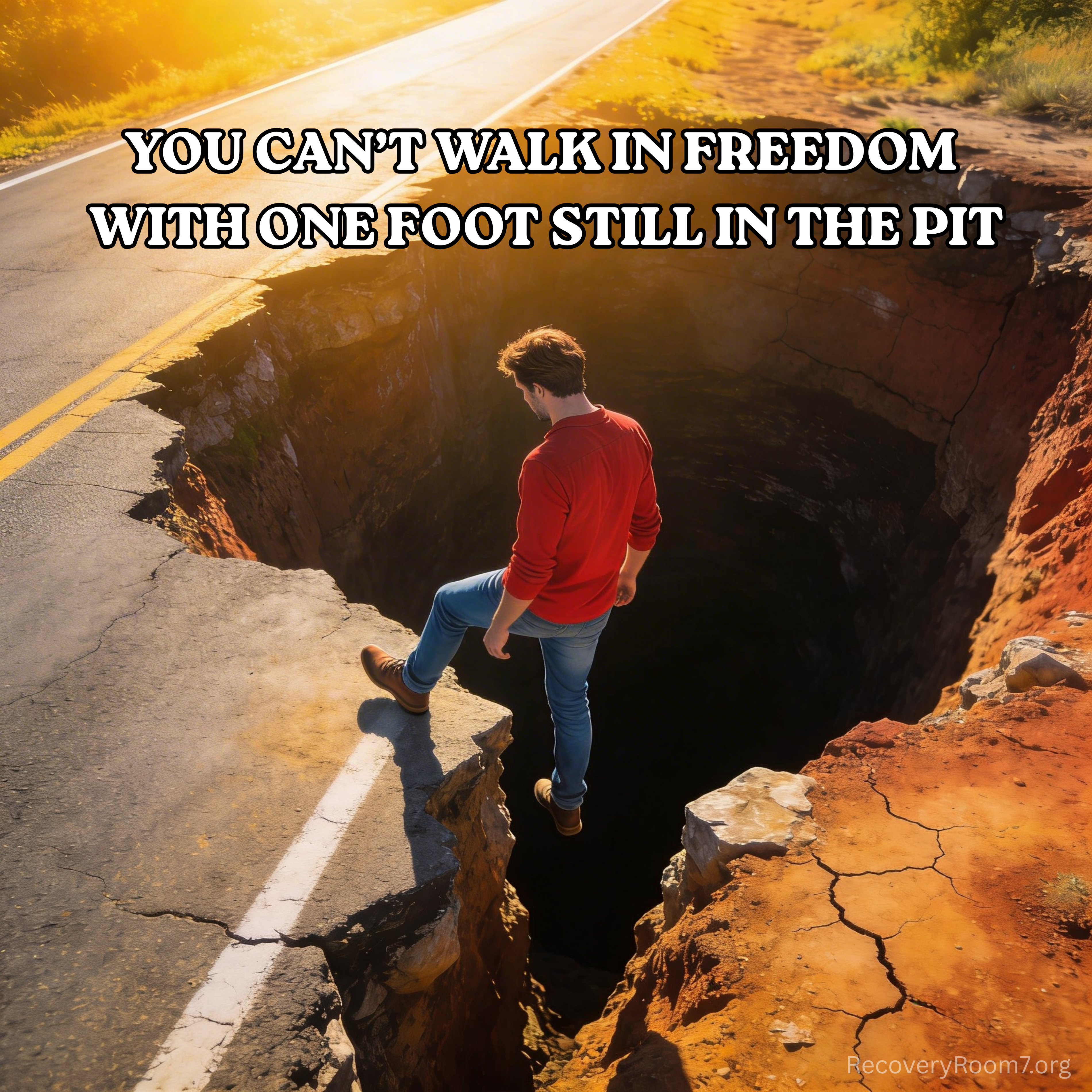 YOU CAN’T WALK IN FREEDOM WITH ONE FOOT STILL IN THE PIT